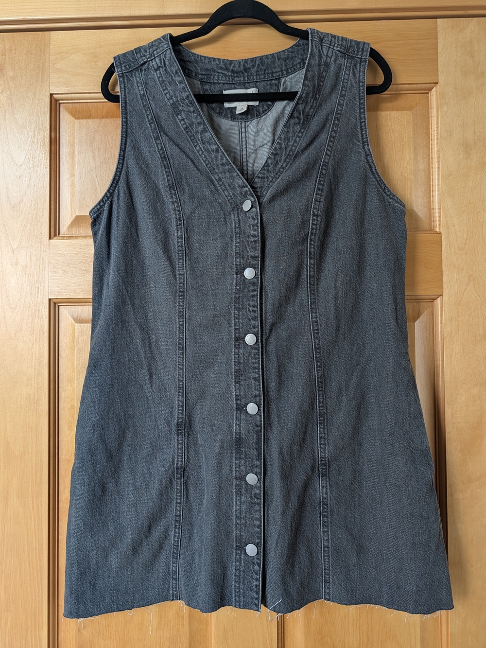 Universal Thread Charcoal Gray Sleeveless Button Mini Dress